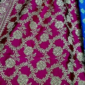 Very beautiful  pink firozi saree