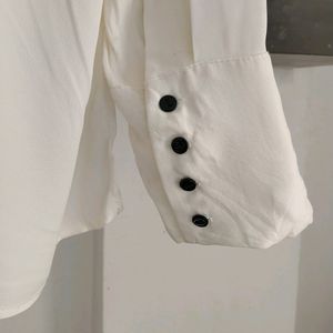 Zara White Button Up Blouse