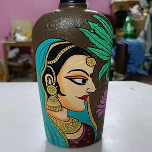 Handpainted Indian Art On Bottle