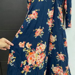 Zara Floral Midi Wrap Dress
