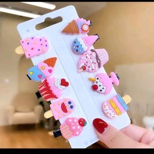 kids Hair Clips Set  (10 pc, 1 card)