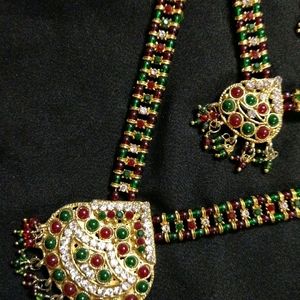 Necklace With Earrings And Ticka Set