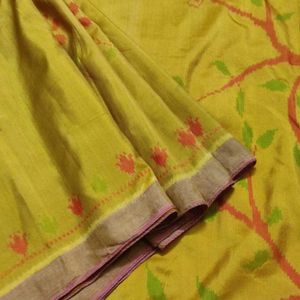 Mustard Yellow And Pink Rajkot Patola