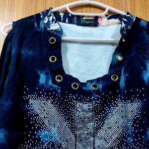 Navy Blue Top For Girls