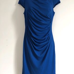 Royal Blue Ruched Sleeveless Dress
