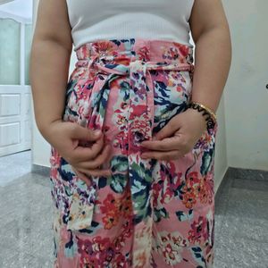 Zara Paperbag Floral Trousers