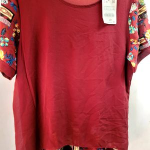 Marron Printed Top