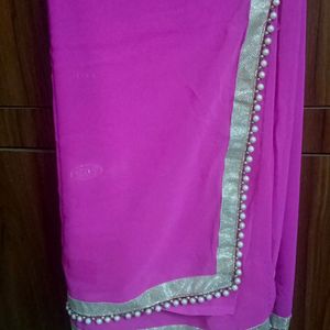 Pearl Border Saree