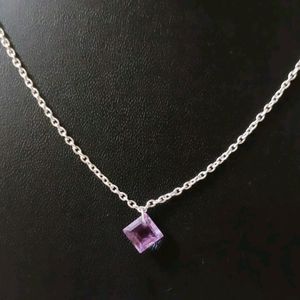 Hallmark Silver With Amethyst Pendant