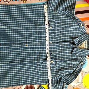 Blue Checked Shirt Casual Wear For Men