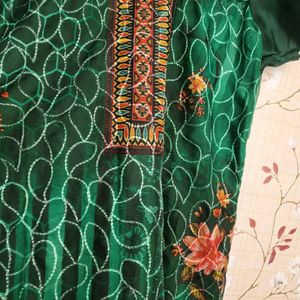 Green Kurthi WITH THREAD WORK All Over