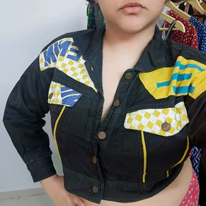 Racer Crop Denim Jacket