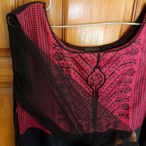 Black And Pink Kurti( Party Wear)