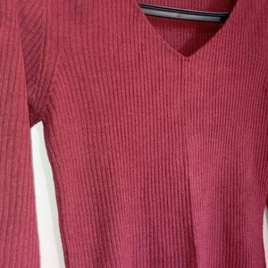 Maroon Sweater. Length: 22 Inches