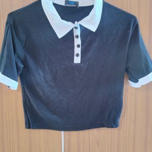 Crop Polo T Shirt For Women