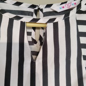 Black And White Stripes Top