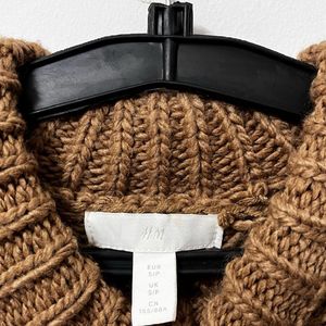 H&M Brown High Neck Heavy Knit Sweater