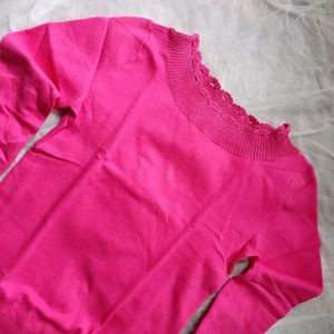 Preety Pink Round Neck Tshirt  🩷