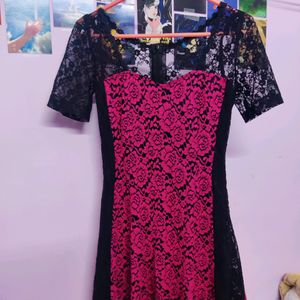 Aesthetic Pink & Black Dress🖤💕