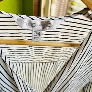 Forever New Blue stripped knot top