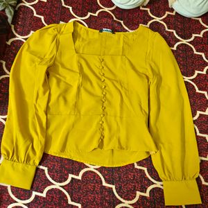 Mustard Blouson CROP TOP