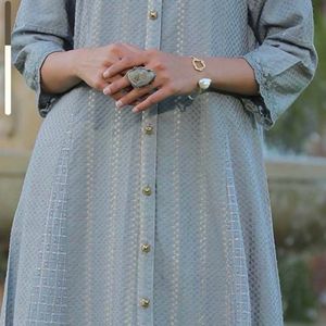 Grey A Line Kurti With Pockets