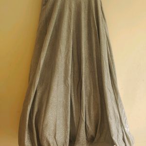 Party Wear Gown In Silver Colour