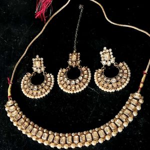 Jewellery-Set Including Mangtika,Earrings Necklace