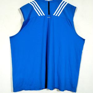 Adidas Blue Printed Sleeveless T-Shirt (Men)