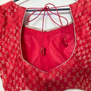 Red Banarasi Padded Blouse