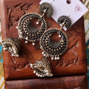 Bronze Colour Peacock Design Jhumka