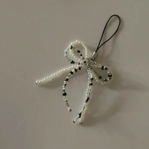 Gothic Beaded Bow Phone Charm