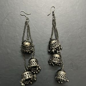 Oxidised Black Earrings