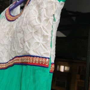 Long Anarkali Dress With Chudi Pant and Dupatta