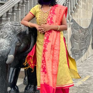 Chanderi Silk Cotton Suit