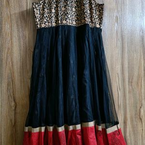 Festive Black Sleeveless Anarkali