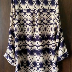 💜 Purple Roll-up Sleeves Tunic Top