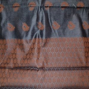 New UNUSED Cotton Saree In Charcoal Colour