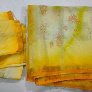 Beautiful Organza Saree 💛