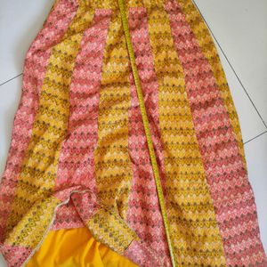 Golden Yellow And Peach Lehenga Set