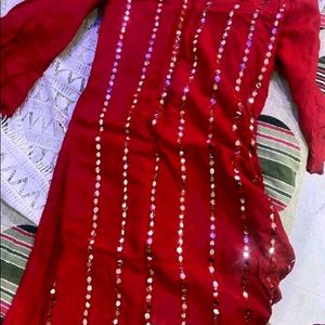 Red Mirror Kurta