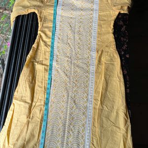 Yellow cotton kurta