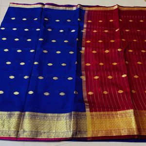 kathpadar saree with stitched blouse