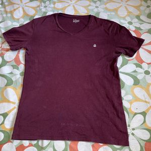 Man’s Beneton Cotton Purple T-shirt For Men