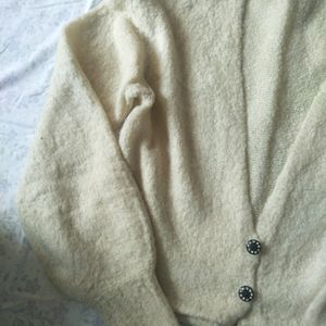 Cream Woolen Cardigan