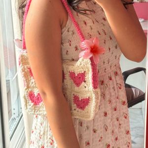 Crochet Heart Shoulder Bag!!