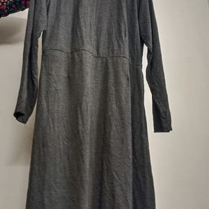 Simple Grey Full Sleeves Dress