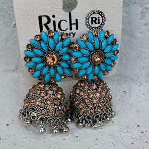 Earrings for women fashion jhumka oxidised Silver