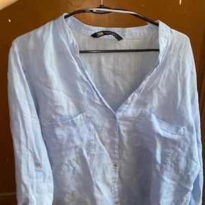 ZARA blue Cotton Shirt