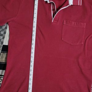 Van Heusen Maroon Cotton Regular Fit Polo T-Shirt